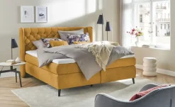 switch Boxspringbett Madison | Goldgelb, 180 cm