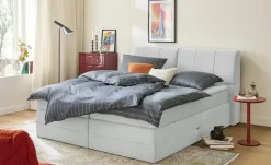 switch Boxspringbett mit Bettkasten Dilma | Hellgrau, 140 cm