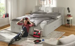 switch Boxspringbett mit Bettkasten Sofia | Grau, 180 cm