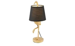 Tischleuchte, 1-flammig `Flamingo`schwarz/goldfarbig