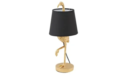 Tischleuchte, 1-flammig `Flamingo`schwarz/goldfarbig