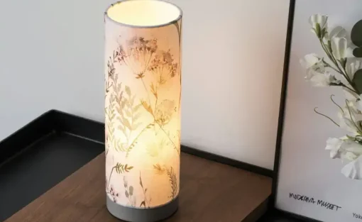 Tischleuchte, 1-flammig, Leinen `Floral` | Höffner
