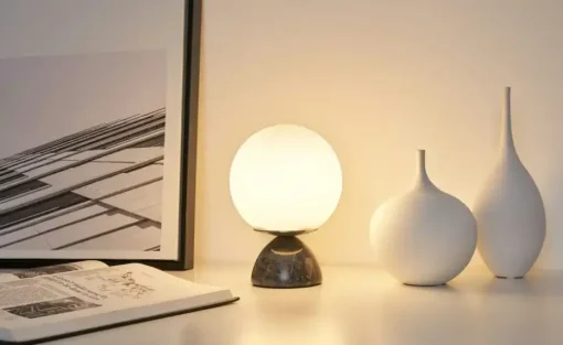 Tischleuchte, 1-flammig, Marmor/Glas | Möbel Höffner