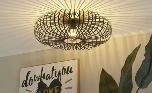 Trio Deckenleuchte, 1-flammig, Metall schwarz ´groß` | 50 cm