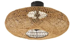 Trio Deckenleuchte, 2-flammig, Schirm aus Sisal
