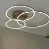 Trio LED Deckenleuchte, Nickel 3 Ringe | Möbel Höffner