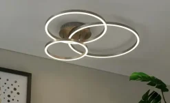Trio LED Deckenleuchte, Nickel 3 Ringe | Möbel Höffner