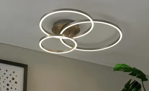 Trio LED Deckenleuchte, Nickel 3 Ringe | Möbel Höffner