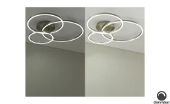 Trio LED Deckenleuchte, Nickel 3 Ringe | Möbel Höffner