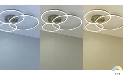 Trio LED Deckenleuchte, Nickel 3 Ringe | Möbel Höffner