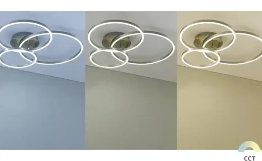 Trio LED Deckenleuchte, Nickel 3 Ringe | Möbel Höffner