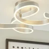 Trio LED-Deckenleuchte, 1-flammig, alufarben, geschwungen