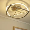 Trio LED-Deckenleuchte, Nickel-matt, geschwungen | silberfarben, matt