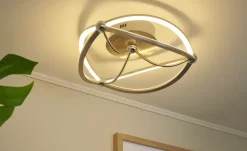 Trio LED-Deckenleuchte, Nickel-matt, geschwungen | silberfarben, matt