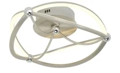 Trio LED-Deckenleuchte, Nickel-matt, geschwungen | silberfarben, matt