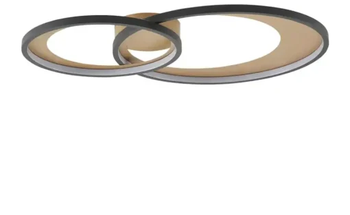 Trio LED-Deckenleuchte, schwarz/ gold ´groß´ | 36 W