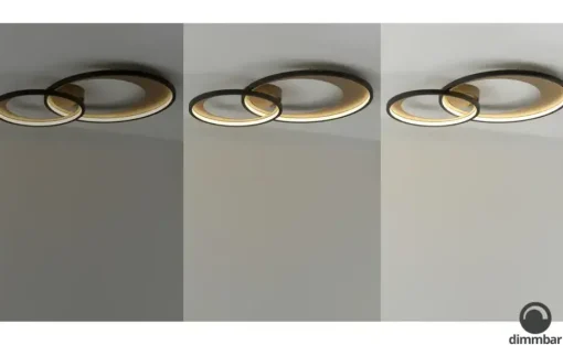 Trio LED-Deckenleuchte, schwarz/ gold ´groß´ | 36 W