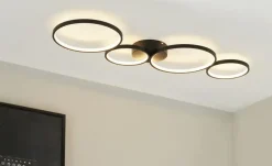 Trio LED-Deckenleuchte, schwarz `Ringe´ | Möbel Höffner