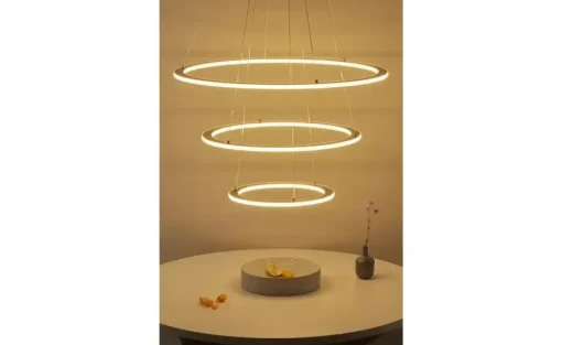 Trio LED-Pendelleuchte, Nickel-matt, `Ringe` | Höffner