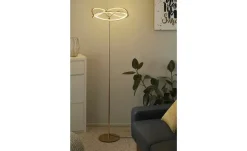Trio LED-Stehleuchte, messing-matt, geschwungen | messingfarben, matt