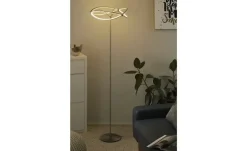 Trio LED-Stehleuchte, Nickel-matt, geschwungen | silberfarben, matt