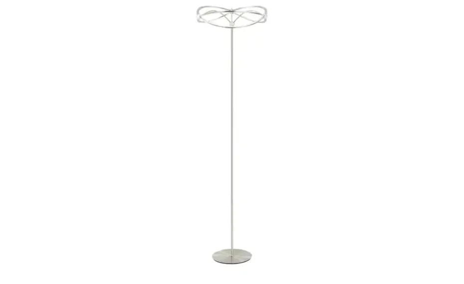 Trio LED-Stehleuchte, Nickel-matt, geschwungen | silberfarben, matt