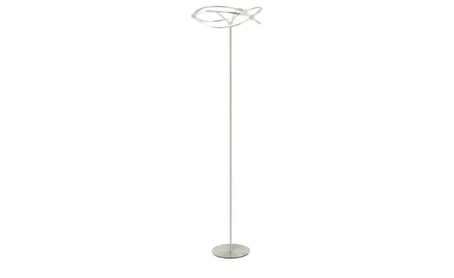 Trio LED-Stehleuchte, Nickel-matt, geschwungen | silberfarben, matt