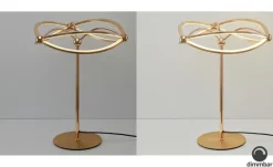 Trio LED-Tischleuchte, messing-matt, geschwungen | messingfarben, matt