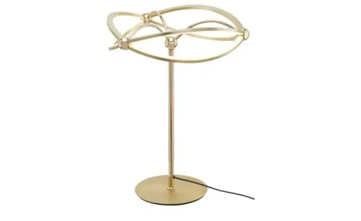 Trio LED-Tischleuchte, messing-matt, geschwungen | messingfarben, matt