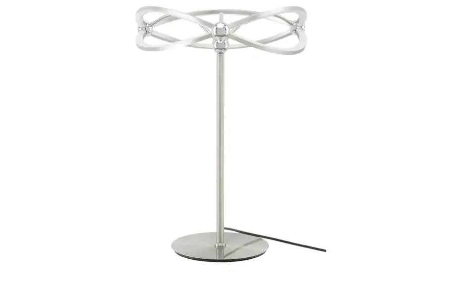 Trio LED-Tischleuchte, Nickel-matt, geschwungen | silberfarben, matt