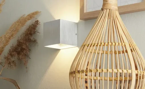 Trio LED-Wandleuchte, ´Kubus`alufarben | Aluminiumgrau, Weiß, matt