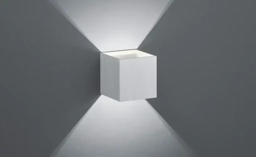 Trio LED-Wandleuchte, ´Kubus`alufarben | Aluminiumgrau, Weiß, matt
