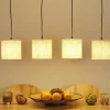 Trio Pendelleuchte, 4-flammig, Pinienholz/ Stoffschirm