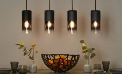 Trio Pendelleuchte, 4-flammig, Rauchglas schwarz | 4