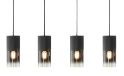 Trio Pendelleuchte, 4-flammig, Rauchglas schwarz | 4