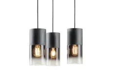 Trio Pendelleuchte, 3-flammig, Rauchglas schwarz | 3