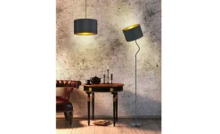 Trio Stehleuchte, 1-flammig, schwarz/goldfarben
