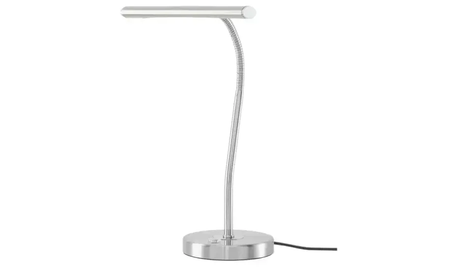 Trio Tischleuchte, 1-flammig, Nickel-matt mit Schwanenhals | silberfarben, matt