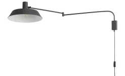 Trio Wandleuchte, 1-flammig, Metall schwarz | Schwarz, lackiert