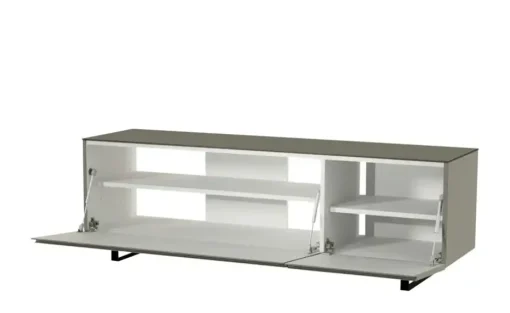 TV Board Nicolo Phono | Grau, matt, Kufen/ Schwarz