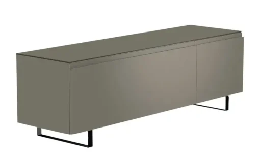 TV Board Nicolo Phono | Grau, matt, Kufen/ Schwarz