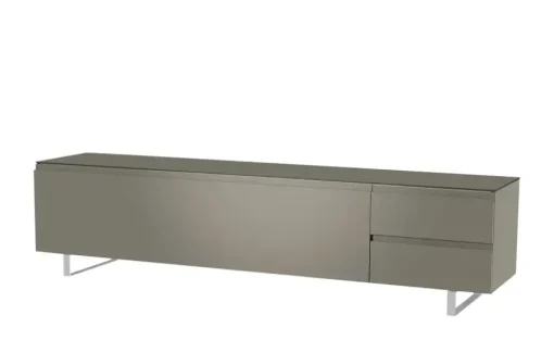 TV Board Nicolo Phono | Grau, matt, Kufen/ Alufarben