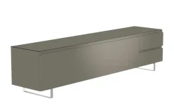 TV Board Nicolo Phono | Grau, matt, Kufen/ Alufarben