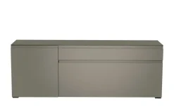 TV Board Nicolo Phono | Grau, matt, Gleiter/ Schwarz