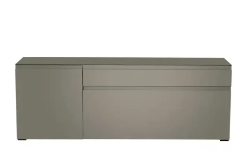 TV Board Nicolo Phono | Grau, matt, Gleiter/ Schwarz