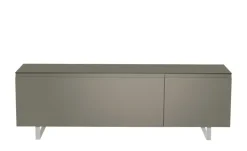 TV Board Nicolo Phono | Grau, matt, Kufen/ Alufarben