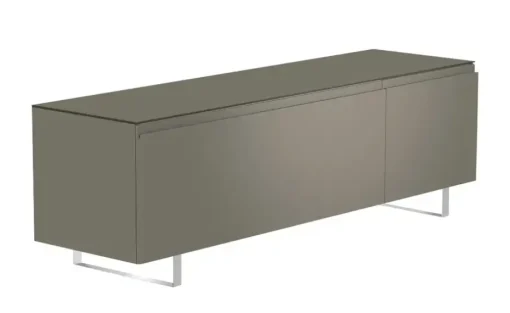 TV Board Nicolo Phono | Grau, matt, Kufen/ Alufarben