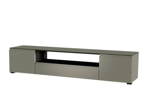 TV Board Nicolo Phono | Grau, matt, Gleiter/ Schwarz