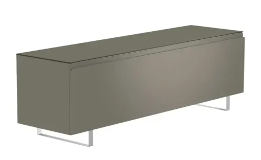 TV Board Nicolo Phono | Grau, matt, Kufen/ Alufarben