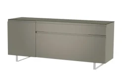 TV Board Nicolo Phono | Grau, matt, Kufen/ Alufarben